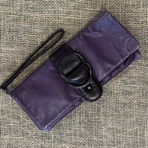 Nino BOSSI Purple & Dark Purple Leather Clutch Purse Bag NWOT Pop of Color 💜